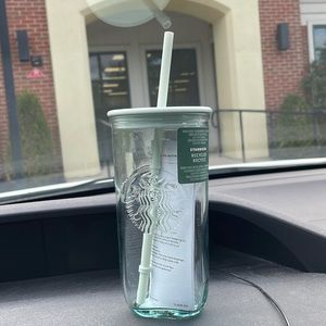 Starbucks Recycled Glass Triangle Mint Green Core Cold Cup Tumbler 2023 NEW